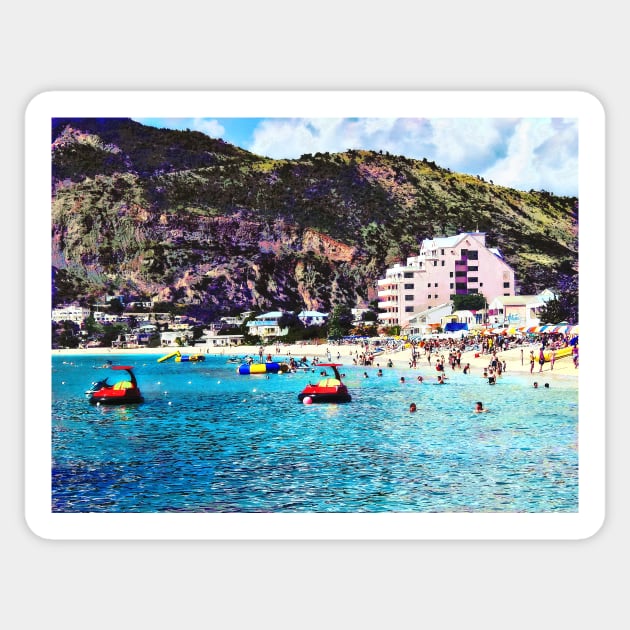 Philipsburg Sint Maarten Beach Sticker by SusanSavad